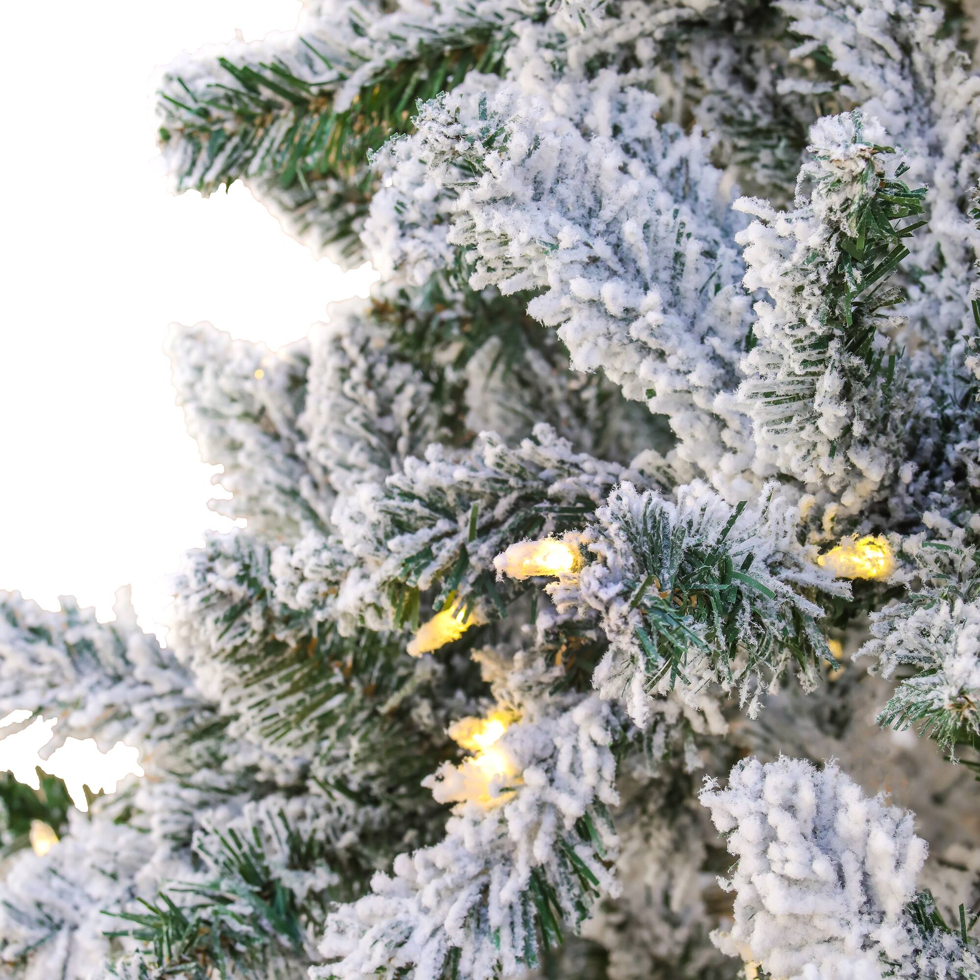 9ft. Pre-Lit Snowy Hudson Artificial Christmas Tree, Warm White LED Lights